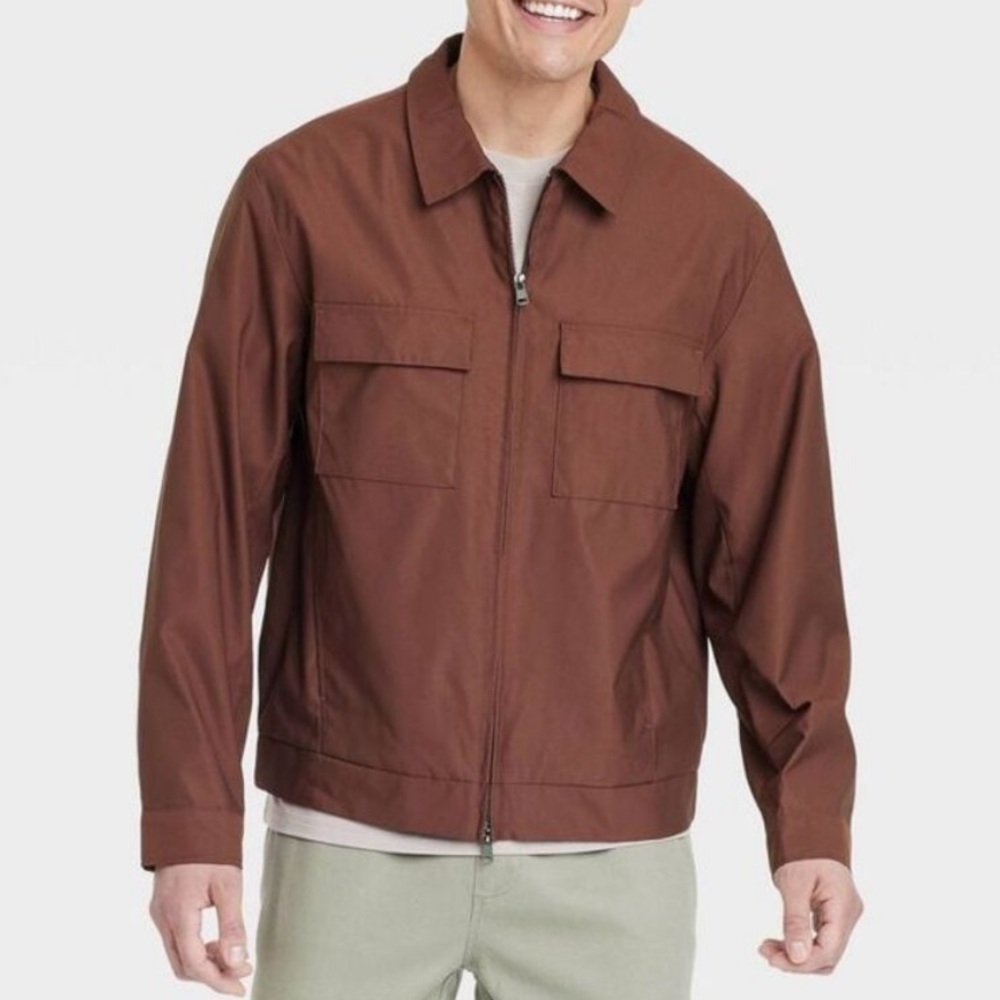 Goodfellow & Co Brown Lightweight Twill Bomber Utility Jacket